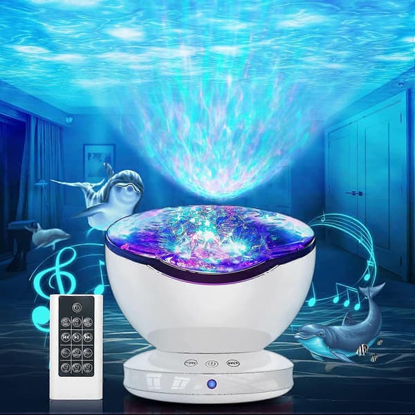 Ocean Wave Projector, LED Starry Sky Projector med fjernkontroll, 6 Natur