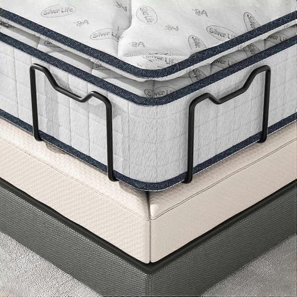 Madrasfastholder Bar 4in med Sikkert L-formet Anti-Slip Greb til de Fleste Sengerammer Sort