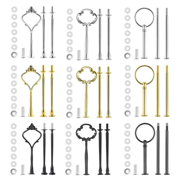 9 Sæt Kageopsats Hardware Kit Etagefad Hardware Beslag til Kageopsatser, 3 Etagers Kageopsats Beslag