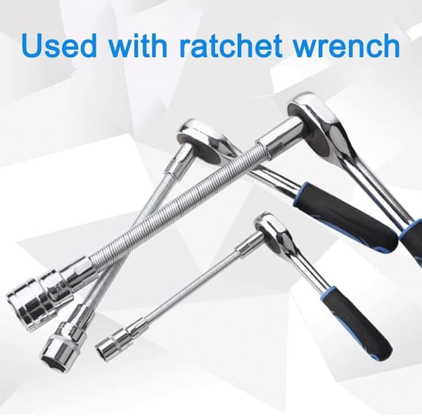 Pipenøkkel forlengersett, 1/4, 3/8, 1/2 tomme drivhode, bøyelig fleksibelt, 3-delt