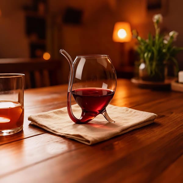 2 stk. vampyrformede vinglass 10 oz sugerør rødvinsglass 300 ml