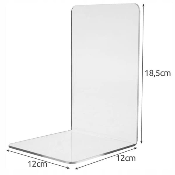 [zd]Plexiglass bokstøtter - 6 stk. Gjennomsiktig transparent