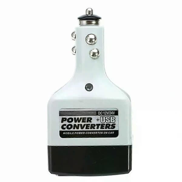 1 STK Bærbar billader 12V/24V til 220V DC til AC bilstrømomformeradapter Inverterplugguttak Lader Bilelektronikk