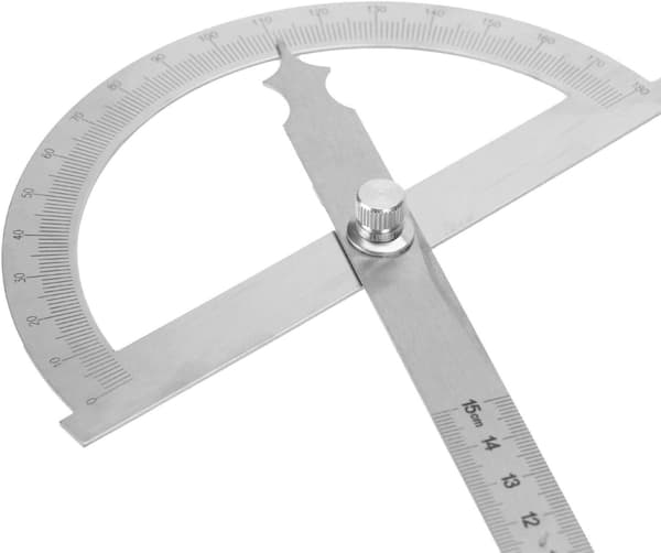 Vinkelmåler i rustfritt stål med 150 mm hulldiameter 180°