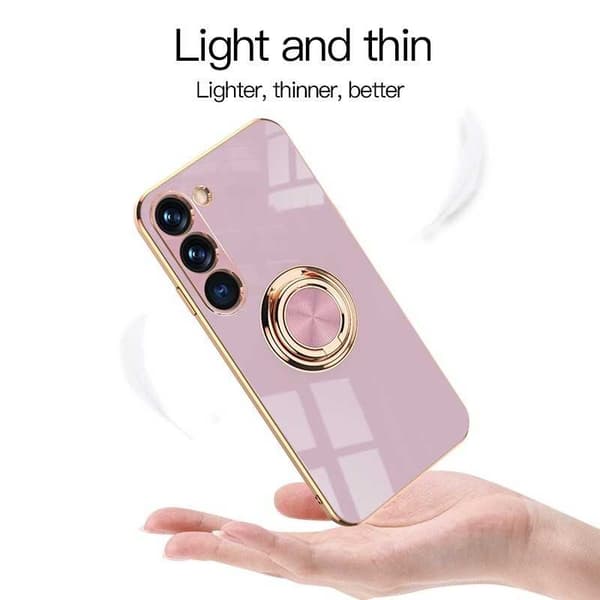 [zd]Samsung S23 Elegant og Støtsikkert Deksel med Ringholder Flawless Mörkgrön