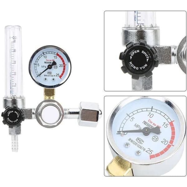 Argon-CO2-Mig-Tig Flow Meter Regulator, Argon CO2 Trykkmåler, Argon CO2 Flow Meter Regulator Trykkmåler Sveisedeler Trykkreduserer.