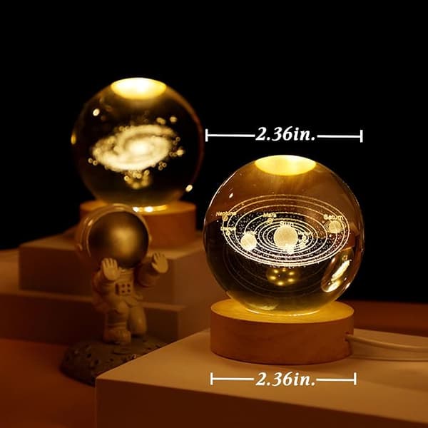 Solsystem, Melkeveien, Måne, Kreativ 3D lasergravering krystallkule n Solar system