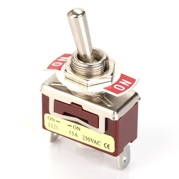 5 stk. ON SPDT vippebryter 12 mm 3 pinner 2 posisjoner 15A 250V