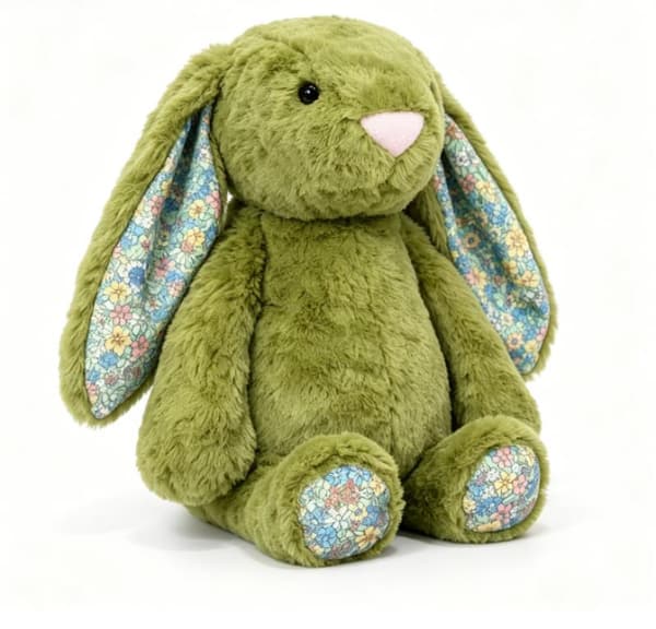 [zd]Jellycat Grønn Blomster Kanin Flat Leke, medium størrelse, 36 cm