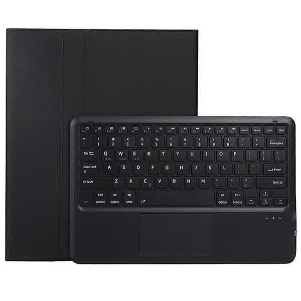 Til Samsung Galaxy Tab S10+(Plus)/ S9 FE+(Plus)/ S9+(Plus) 12.4\" X610/ X616 Bluetooth-tastatur med touchpad, penneholder, tablet-etui Black