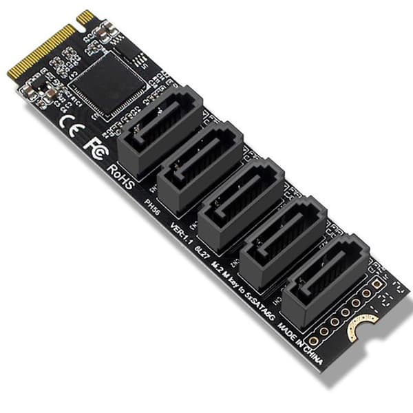 M.2 NVME PCI-E PCIE X4 X8 X16 til 6 port 3.0 SATA-adapter[zd]
