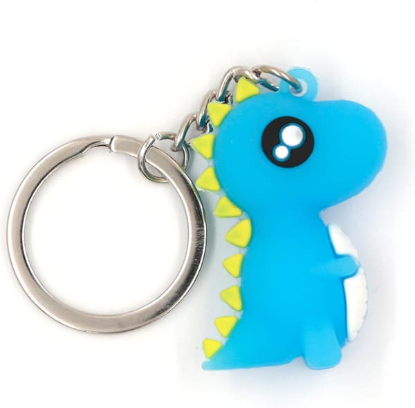 5 stk. nyhed dinosaur nøglering, blød silikone sød nøglering til piger drenge[zd] Blue