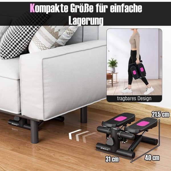 Mini-stepper med modstandsbånd, justerbar intensitet 6000