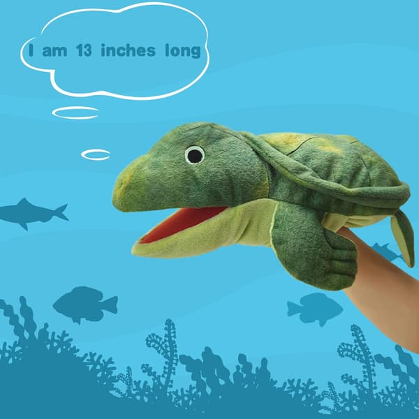 Hånddukke Skildpadde, 13\" Havskildpadde Dyrerukke til Børn