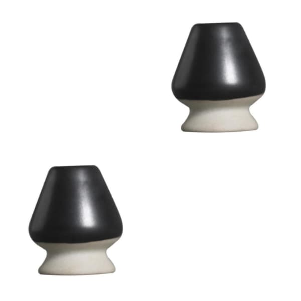 1/2/3 Håndlavet Matcha Piskeris Stativ Te-ceremoni Te-sæt til Sort og Hvid 6 x 7cm 2S 2Set Black and White 6 x 7cm