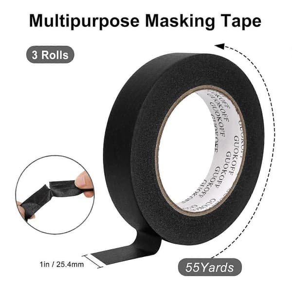 [zd] Sort malertape, 25 mm x 50 mx 3 ruller, Sort malertape, Generel