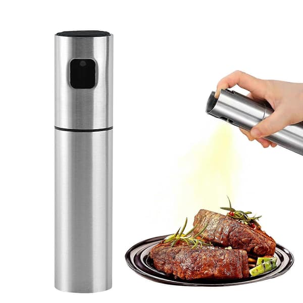 [zd]Olieforstøver Madolie Sprayflaske Rustfrit Stål Oliedispenser Forstøver Madlavningsgrill Olieforstøver (100ML)