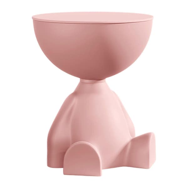 [zd] Kompakt Sofakant Drikkebord, Dekorativt Sidebord til Stue, Badeværelse, Kontor, Terrasse Pink