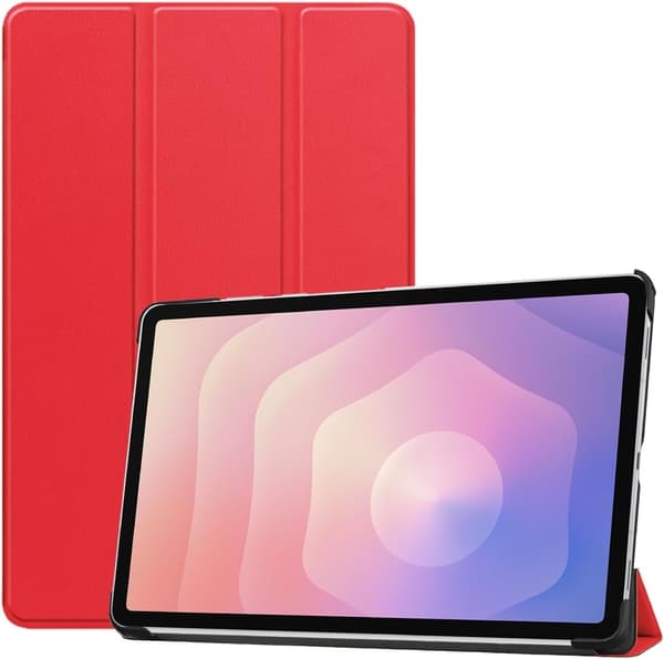 Tri-Fold Tabletcover til Samsung Galaxy Tab S11 2025, PU-læder, Fuld Beskyttelse, Rød