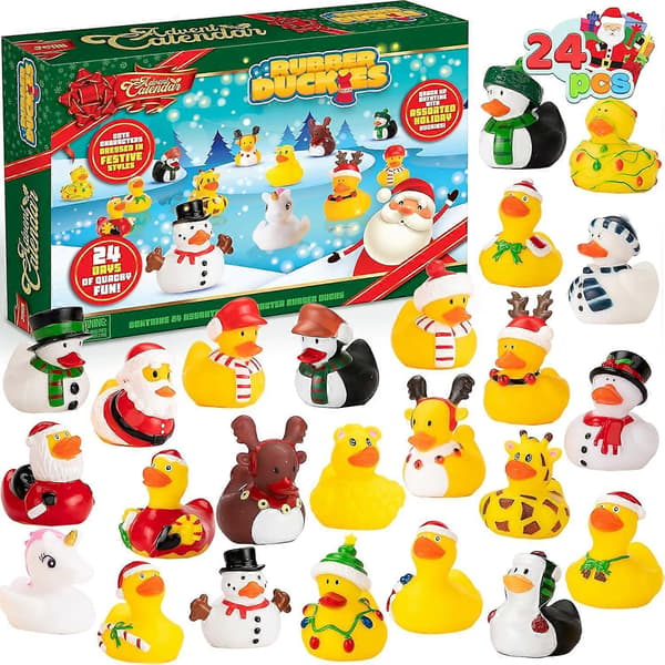 2026 JOYIN Julekalender Ender | 24 Dagers Jule-nedtelling Gummiender for Gutter, Jenter, Småbarn og Barn | Julefestgaver