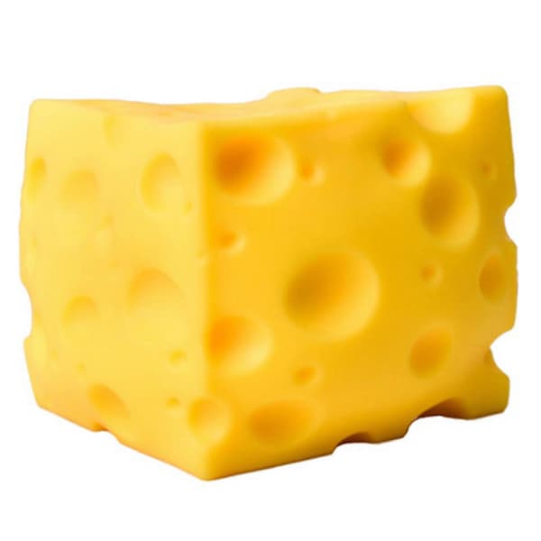 3D gul ost Squishy Slow Rising, Squishy Squeeze osteblokk, mykt nyhetsleketøy, stress