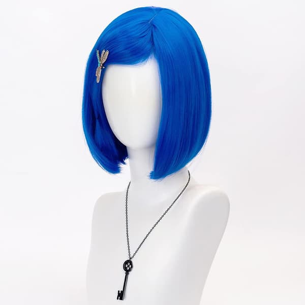 Lyseblå Coraline Paryk til Kvinder Kort Glat Bob (Farve-4)