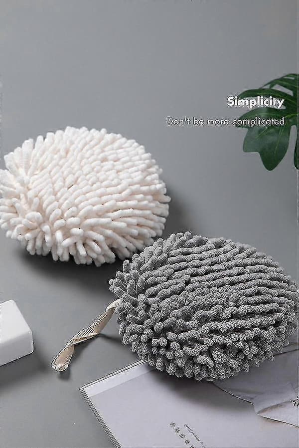 Grå Chenille Mikrofiber Håndklæder, Sæt med 2 Bløde og Absorberende Rengøringsklude til Hjem og Køkkenbrug