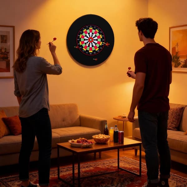 Dartskive-omkransning, 18-tommers dartskivebeskyttelse, egnet for spillrom, rekreasjon og konkurransetrening.