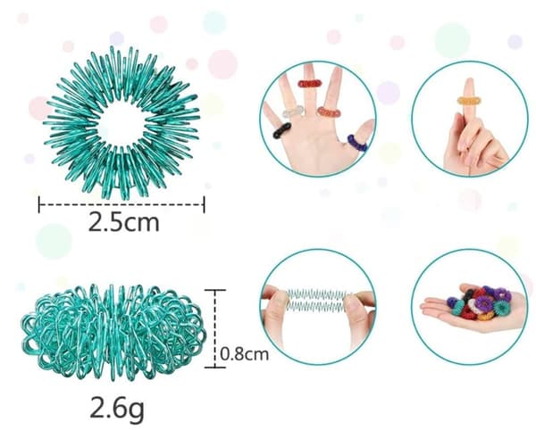 [zd]Stressring 14-pakning – Fidget Ring & Sensorisk Stressleke for Angst og ADHD