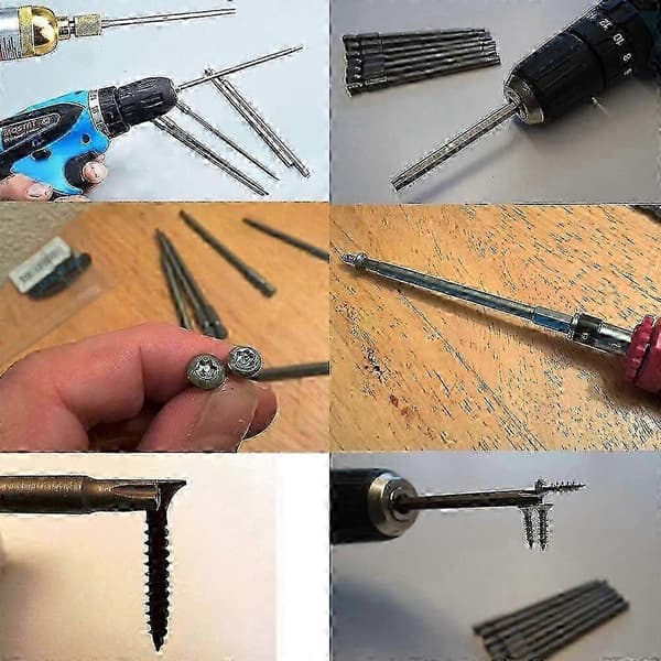 Magnetisk Torx Skruetrækker Bits Sæt - Ekstra Lang 1/4 tomme Sekskant Skaft 100mm
