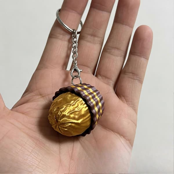 Cupcake Clicker Nøkkelring 3D-printet Knappeleke - for kontorarbeidere, studenter og angstlindring[zd] Brown