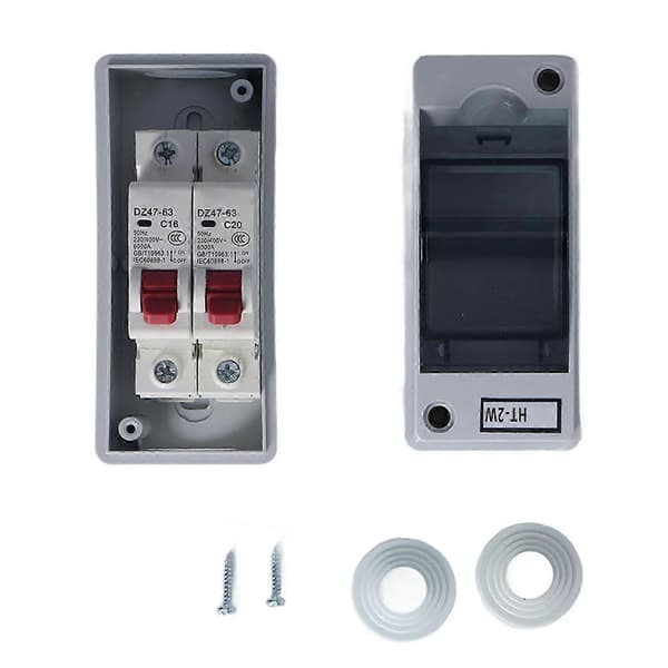 SG Utomhus Vattentät Distributionslåda Strömbrytare MCB C Typ 2 Vägs AC 230V 400V C16+C20