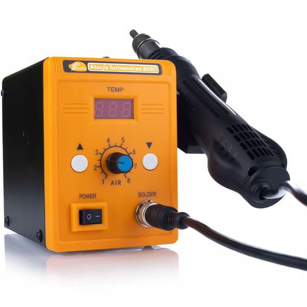 Loddeboltestation Varmluft 858D + 3 Dyser + Plast Svejsekit – 700W | 100-500°C | 5 Plasttyper