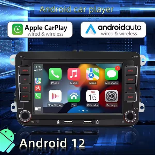 2Din Android bilradio kompatibel med Volkswagen Golf 5/6, Polo, Passat B6/B7, CC och Skoda Jetta; stöder CarPlay multimedia 1x32G