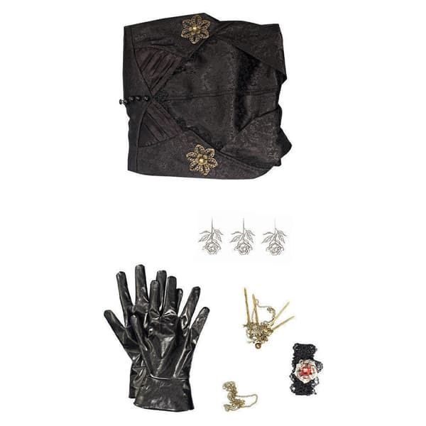 Resident Evil: Bella Dimitrescu Vampire Lady -cosplay-asu, Bella-mekko + peruukkisetti - Vain peruukki Only Wig One Size