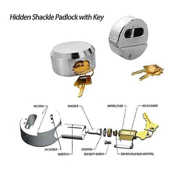 Dolda hänglås med nyckel (2-pack), Pucklås, Skåpbilsdörrlås Edition 0718 5 5
