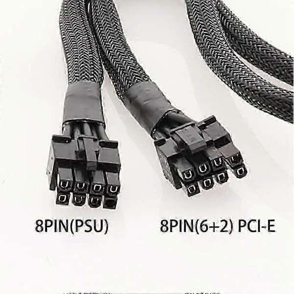 MSI MAG A850GL A750GL ATX3.0 8-pin til 8-pin (6+2) PCIe strømkabel 60cm - Hvide og sorte muligheder 60cm