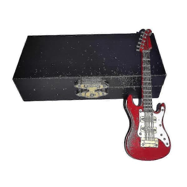 Prydnadsminiatyrreplikgitarrer Miniklassisk gitarr/elgitarr Modell Julprydnad - KM Red Electric Guitar