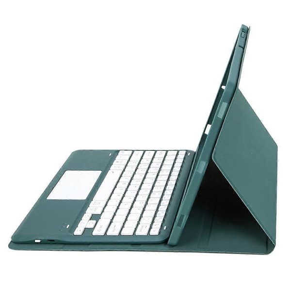För Samsung Galaxy Tab S10+(Plus)/ S9 FE+(Plus)/ S9+(Plus) 12.4" X610/ X616 Bluetooth-tangentbord med pekplatta, pennfack, surfplattafodral Dark Green