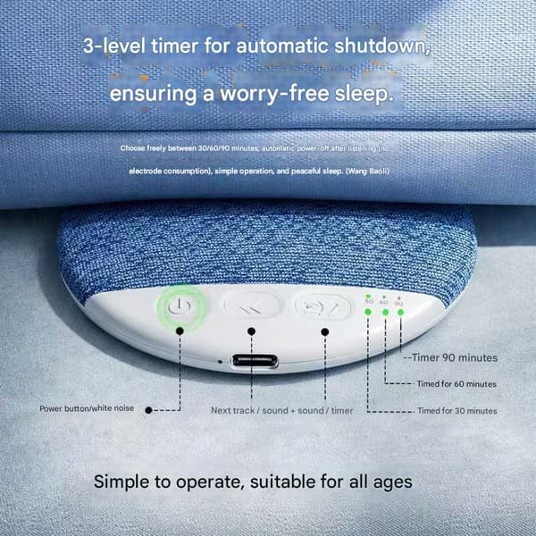 [zd]Ny pude-side søvnhøjttaler, multifunktionel Bluetooth-højttaler af høj kvalitet med hvid støj.