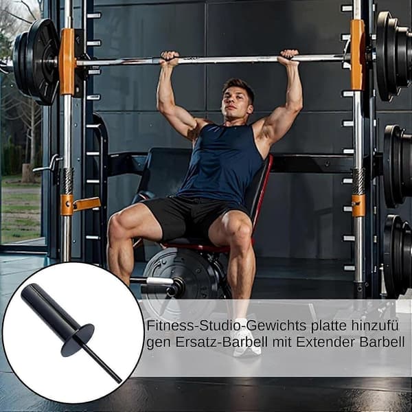 Gym Pin Extender, Vægtstangsforlænger 8mm, 10mm, Tilbehør til hjemmegym, Sort 10mm