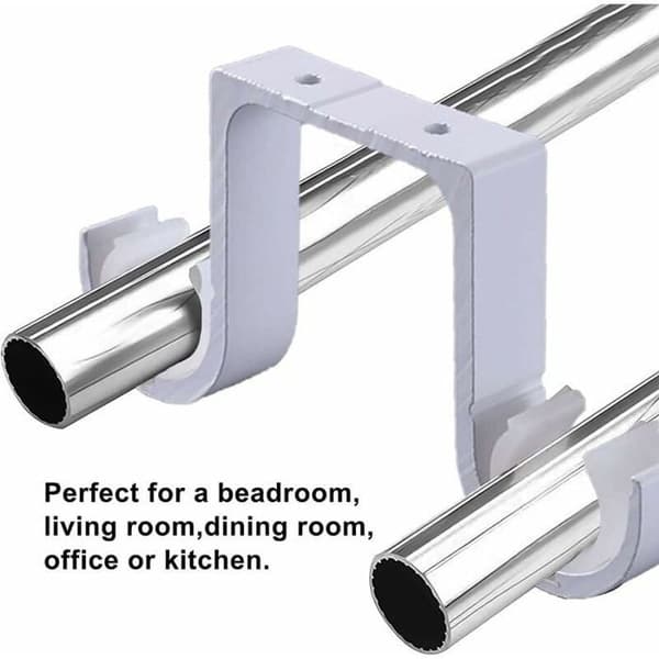 2 takfester, hvite fester, doble gardinstangfester, gardinstangfester i aluminium, PZCC