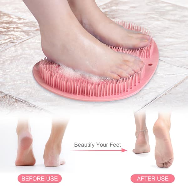 [zd]Pink brusefodskrubbemåtte med massagebørster Pink Pink