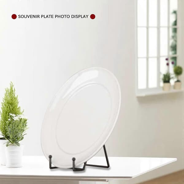 5-pak metalstativer sorte jernstativer til tallerkenstativer tallerkenholdere udstillingsstativer til billeder, dekorative Black