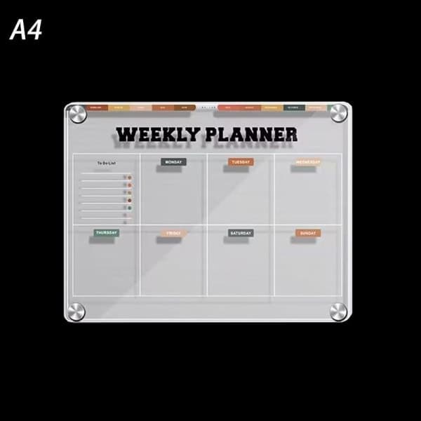 Magnetisk Akryl Kalender Transparent Kjøleskapskalender