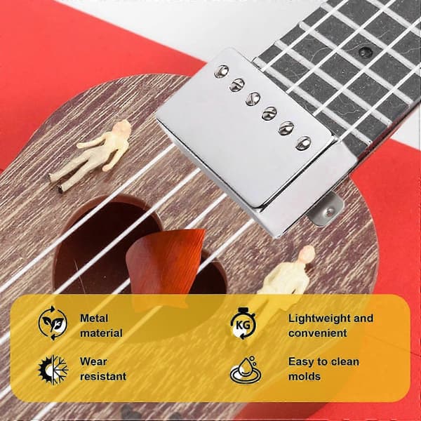 2 st för Alnico 5 LP Gitarr Hals & Stall Pickups Humbucker Pickup 4-ledare Gitarrdelar (Kromset) Silver