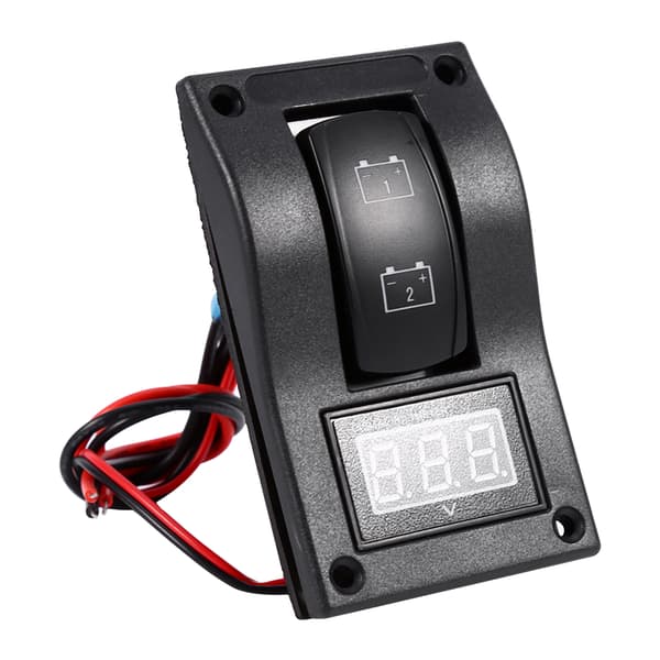 12V DC Marine Båd Voltmeter LED Dobbelt Batteri Testpanel Vippekontakt Til FRA til