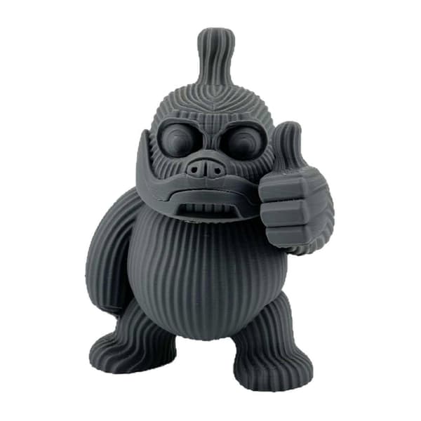 Orangutangstatue med Tommelfinger Op – 3D-printet Gorilla – til Skrivebord og Hjemmekontorpynt Black
