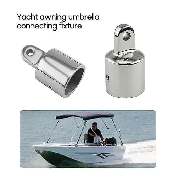 Rustfrit Stål Rør Øje Endestykke Bimini Top Beslag Hardware Kaleche Rør Ende 2x 25mm