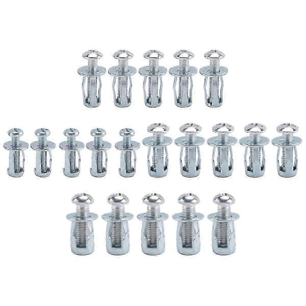 20 stk M4 M5 M6 M8 Jack Nuts, ekspansjonsskruemutterfester i karbonstål for feste av plate, ramme, Co Silver